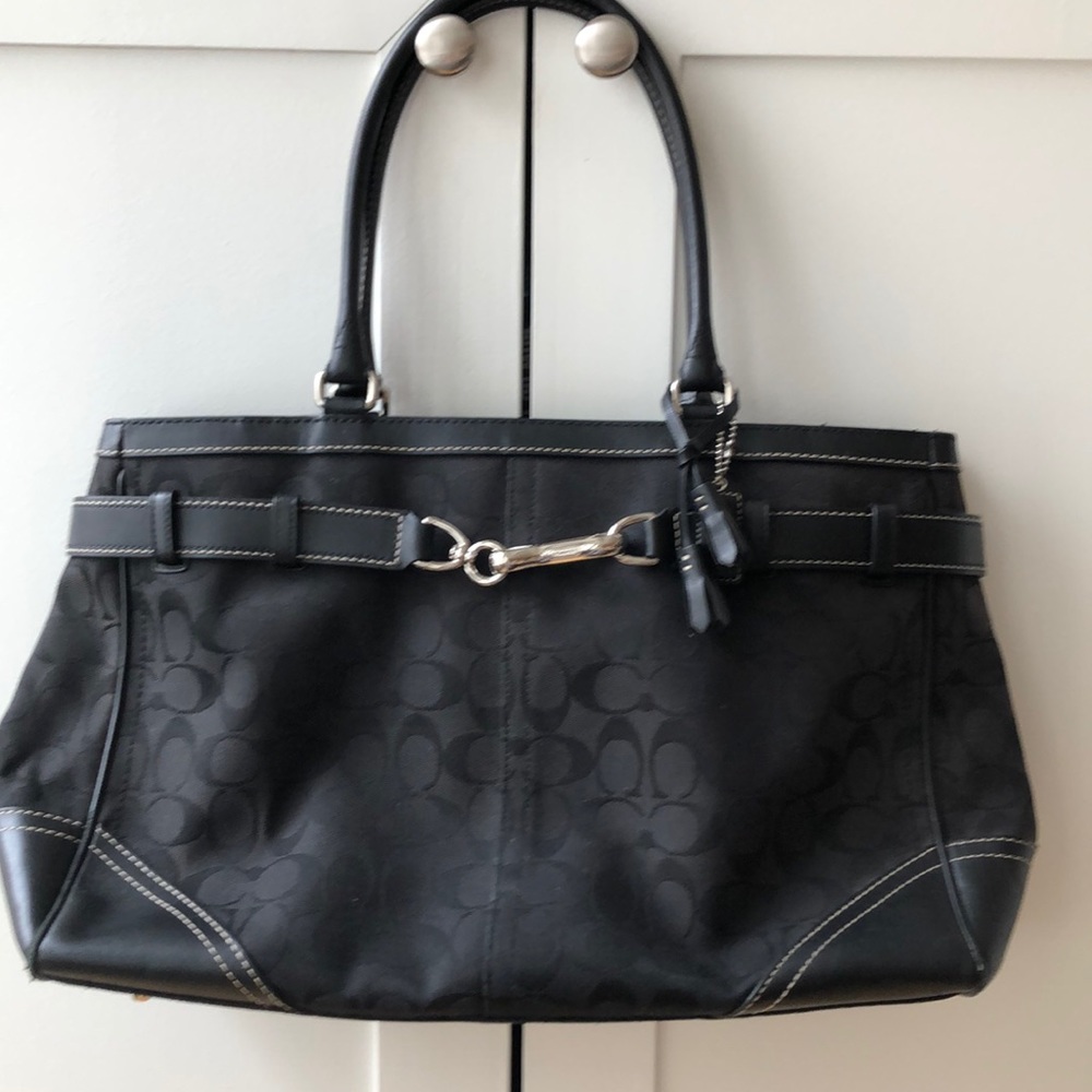 COACH Hampton Carryall Black Signature Canvas Bag
